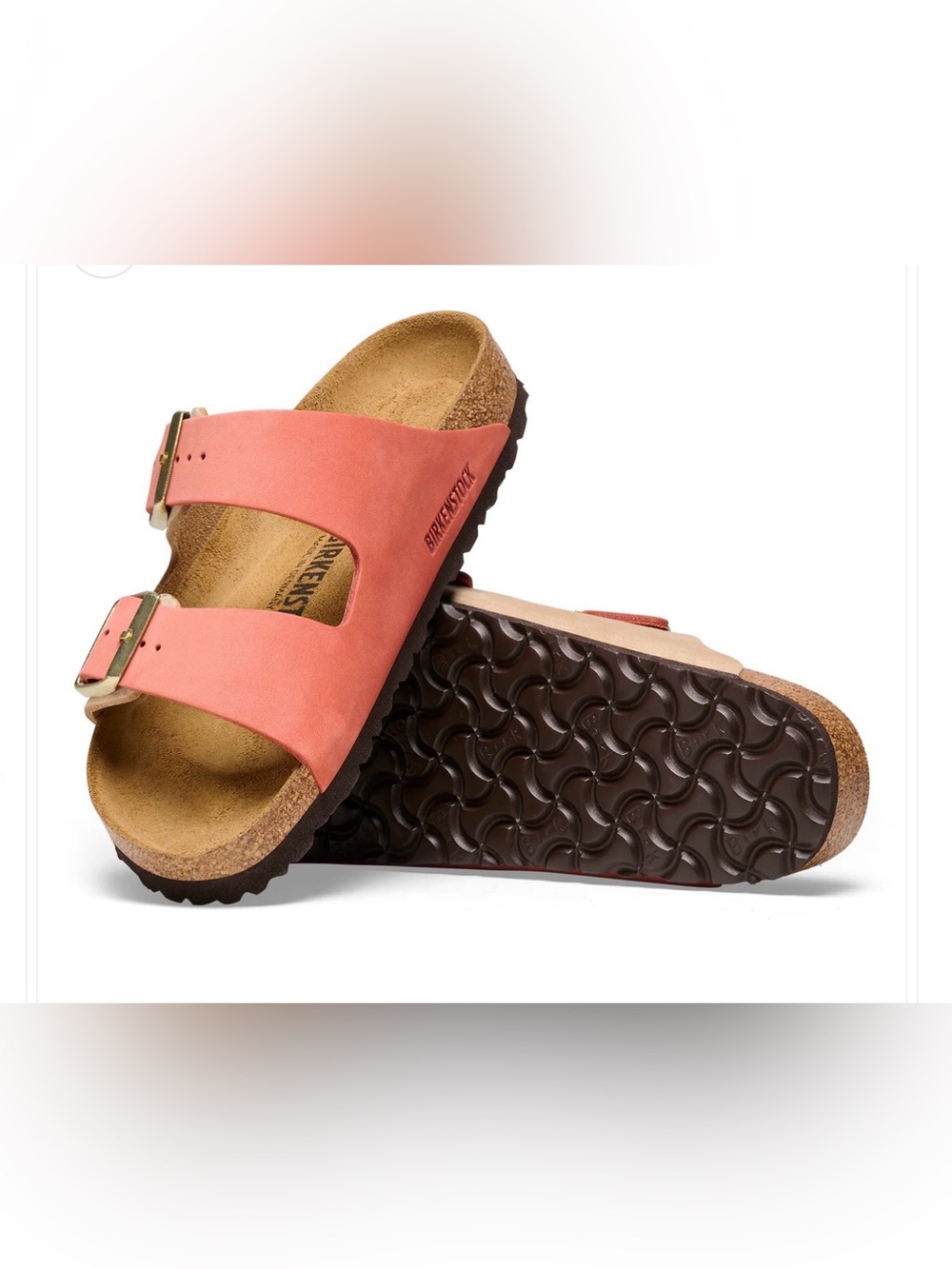 Birkenstock Arizona Nubuck Mars Red Sandcastle narrow